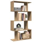 Bibliotecă/separator 4 nivel stejar artizanal 70x24x129 cm lemn GartenMobel Dekor