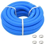 Furtun de piscină cu cleme, albastru, 38 mm, 12 m GartenMobel Dekor
