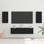 Set comodă TV cu raft Altele 4 pcs Stejar negru Mediu 60 x 30 x 30 cm GartenMobel Dekor