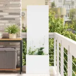 Ghiveci de Grădină cu Panou Decorativ Alb 50 x 140 cm GartenMobel Dekor