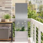 Ghiveci de Grădină cu Panou Decorativ Argintiu 50 x 140 cm GartenMobel Dekor