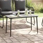 Masă de Grădină Negru 80 x 40 x 45 cm Rattan poli GartenMobel Dekor