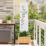 Panou Decorativ de Grădină Alb 32 x 140 cm Oțel laminat la rece GartenMobel Dekor