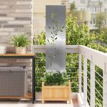 Panou Decorativ de Grădină Argintiu 32 x 140 cm Oțel inoxidabil GartenMobel Dekor