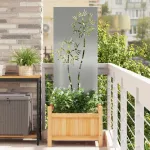 Panou Decorativ de Grădină Argintiu 50 x 140 cm Oțel galvanizat GartenMobel Dekor