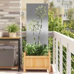 Panou Decorativ de Grădină Argintiu 50 x 140 cm Oțel inoxidabil GartenMobel Dekor