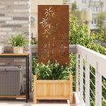 Panou Decorativ de Grădină Ruginit 50 x 140 cm GartenMobel Dekor