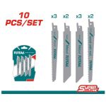 TOTAL - SET LAME FIERASTRAU SABIE PENTRU LEMN SI METAL 150MM,  200MM - 10 BUC PowerTool TopQuality