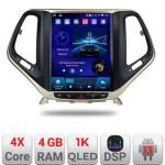 Navigatie Jeep Cherokee 2016-2020 tip tesla radio gps internet 4 Core carplay android auto 4+64 Incell Display kit-tesla-cherokee17 E220-RK CarStore Technology