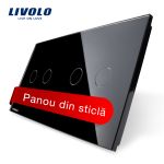 Panou intrerupator dublu+dublu cu touch Livolo din sticla SmartElectro IntelligentHouse