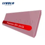 Panou intrerupator dublu+dublu+dublu cu touch Livolo din sticla SmartElectro IntelligentHouse