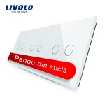 Panou intrerupator dublu+dublu+dublu cu touch Livolo din sticla SmartElectro IntelligentHouse