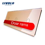 Panou intrerupator simplu+simplu+simplu cu touch Livolo din sticla SmartElectro IntelligentHouse