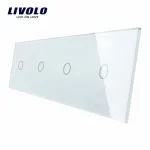 Panou 4 intrerupatoare simple cu touch Livolo din sticla SmartElectro IntelligentHouse