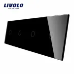 Panou 4 intrerupatoare simple cu touch Livolo din sticla SmartElectro IntelligentHouse