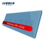Panou intrerupator dublu+dublu+dublu cu touch Livolo din sticla SmartElectro IntelligentHouse