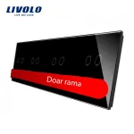 Panou intrerupator dublu+dublu+dublu+dublu cu touch Livolo din sticla SmartElectro IntelligentHouse