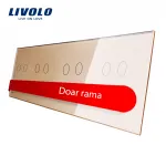 Panou intrerupator dublu+dublu+dublu+dublu cu touch Livolo din sticla SmartElectro IntelligentHouse