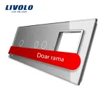 Panou intrerupator simplu+dublu+ priza Livolo din sticla SmartElectro IntelligentHouse