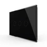 Intrerupator triplu cu touch Livolo din sticla, standard italian - Serie noua SmartElectro IntelligentHouse