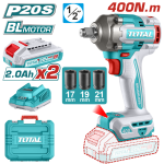 TOTAL - MASINA DE INSURUBAT CU IMPACT CU ACUMULATOR 20V-2.0AH LI-ION (INCLUDE 2 ACUMULATORI,1 INCARC PowerTool TopQuality
