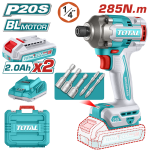TOTAL - MASINA DE INSURUBAT CU IMPACT SI ACUMULATOR 20V-2.0AH LI-ION (INCLUDE 2 ACUMULATORI, 1 INCAR PowerTool TopQuality