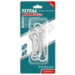 TOTAL - SET DIBLURI CU SURUBURI TIP CARLIG  5.0X75MM - DIBLU-8X40MM - 6BUC PowerTool TopQuality