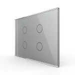 Intrerupator cvadruplu cu touch Livolo din sticla - standard italian SmartElectro IntelligentHouse