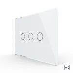 Intrerupator triplu cap scara / cruce cu touch Livolo din sticla, standard italian - Serie noua SmartElectro IntelligentHouse