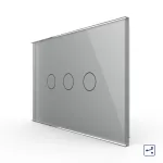 Intrerupator triplu cap scara / cruce cu touch Livolo din sticla, standard italian - Serie noua SmartElectro IntelligentHouse