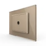 Priza Simpla TV Livolo cu Rama din Sticla - Serie Noua SmartElectro IntelligentHouse