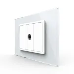 Priza Simpla TV Livolo cu Rama din Sticla - Serie Noua SmartElectro IntelligentHouse