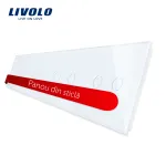 Panou intrerupator simplu+simplu+dublu+dublu cu touch LIVOLO din sticla SmartElectro IntelligentHouse