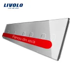 Panou intrerupator simplu+simplu+dublu+dublu cu touch LIVOLO din sticla SmartElectro IntelligentHouse