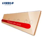 Panou intrerupator simplu+simplu+dublu+dublu cu touch LIVOLO din sticla SmartElectro IntelligentHouse