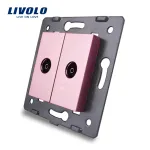 Priza dubla TV Livolo fara rama din sticla SmartElectro IntelligentHouse