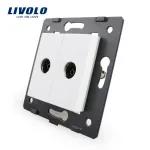 Priza dubla TV Livolo fara rama din sticla SmartElectro IntelligentHouse