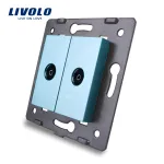 Priza dubla TV Livolo fara rama din sticla SmartElectro IntelligentHouse