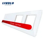 Panou 2 intrerupatoare duble cu touch si 2 prize LIVOLO din sticla SmartElectro IntelligentHouse