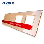 Panou 2 intrerupatoare duble cu touch si 2 prize LIVOLO din sticla SmartElectro IntelligentHouse