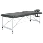 Masă de masaj cu 2 zone, cadru aluminiu, antracit, 186 x 68 cm GartenMobel Dekor