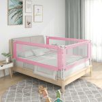 Balustradă de protecție pat copii, roz, 90x25 cm, textil GartenMobel Dekor