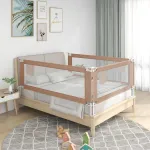 Balustradă de protecție pat copii, gri taupe, 100x25 cm, textil GartenMobel Dekor