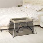 Țarc pentru copii cu saltea, gri taupe, pânză textil GartenMobel Dekor