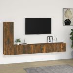 Set dulapuri TV, 3 piese, stejar fumuriu, lemn prelucrat GartenMobel Dekor