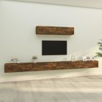 Set dulapuri TV, 6 piese, stejar fumuriu, lemn prelucrat GartenMobel Dekor