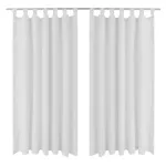 Draperii micro-satin cu bride, 140 x 175 cm, alb, 2 buc. GartenMobel Dekor
