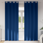 Perdele cu perdele 2 pcs Albastru închis 260 x 140 cm Poliester GartenMobel Dekor