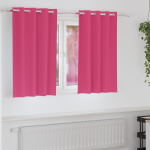 Perdele cu perdele 2 pcs Roz intens 140 x 140 cm Poliester GartenMobel Dekor