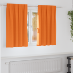 Perdele 2 pcs Portocaliu intens 140 x 140 cm Poliester GartenMobel Dekor